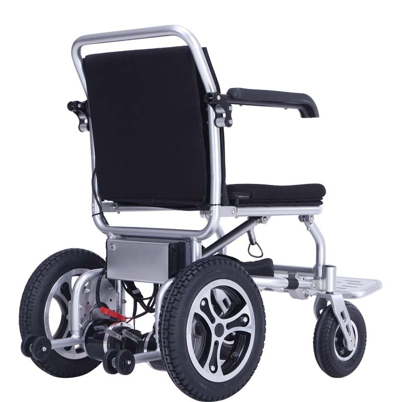 Black aluminum alloy wheel electric foldable wheelchair