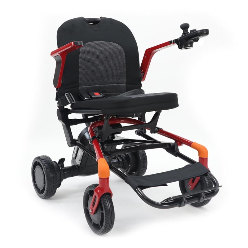 orange color Magnesium Alloy Electric Wheelchair